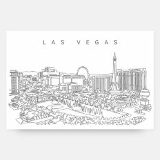 Las Vegas Skyline Art Print - Premium One Line Drawing Wall Art
