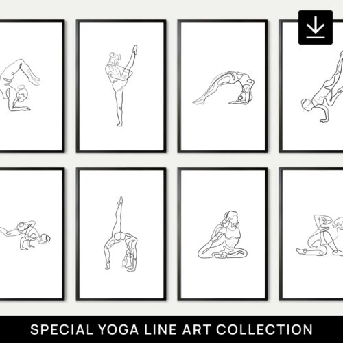 Minimalist Yoga Poses Wall Art - Set of 3 – Dandelion Decor & Metalworks